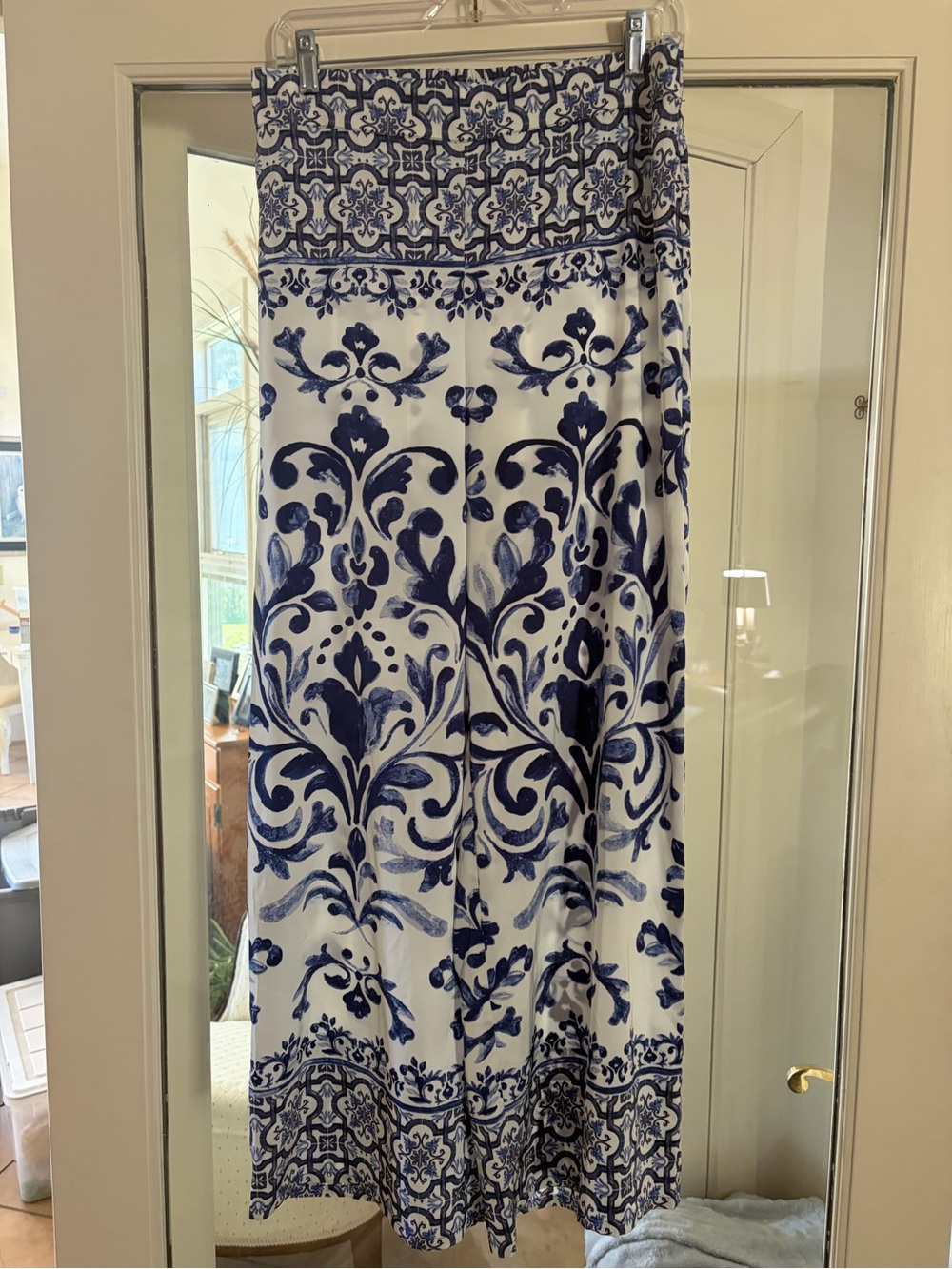 Rachel Zoe Blue and White Wide-Leg Jumpsuit Pants